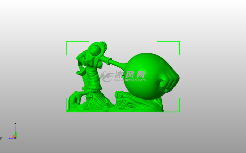 海贼王-路飞模型侧视图