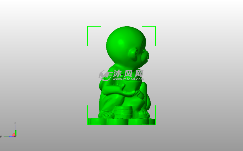 猴子元宝模型侧视图