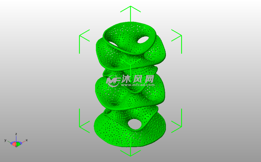  镂空笔筒模型斜视图
