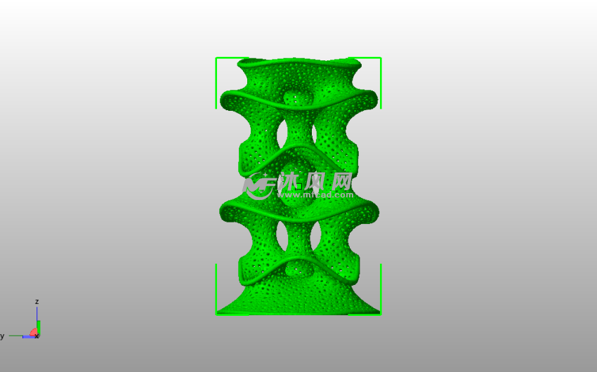  镂空笔筒模型主视图