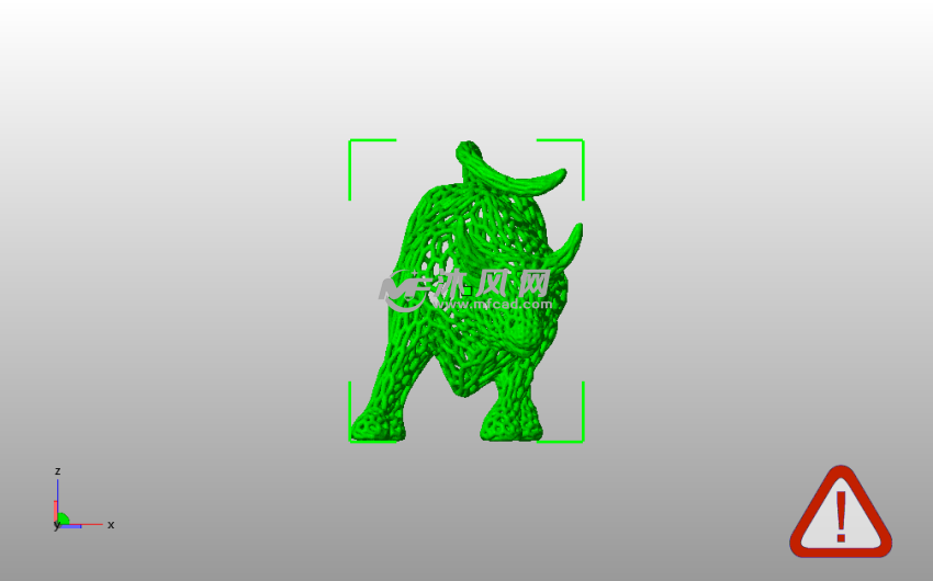 镂空金牛模型主视图