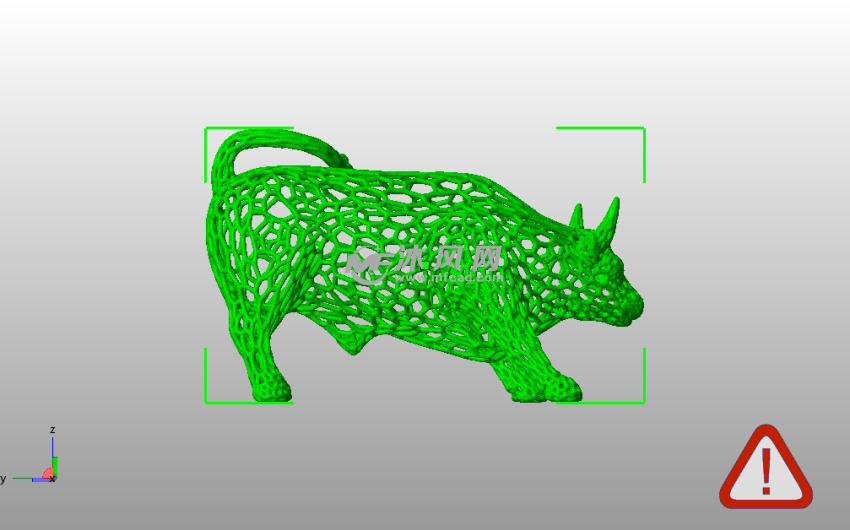 镂空金牛模型侧视图