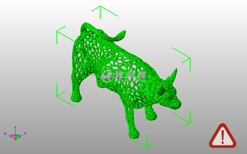 镂空金牛模型斜视图