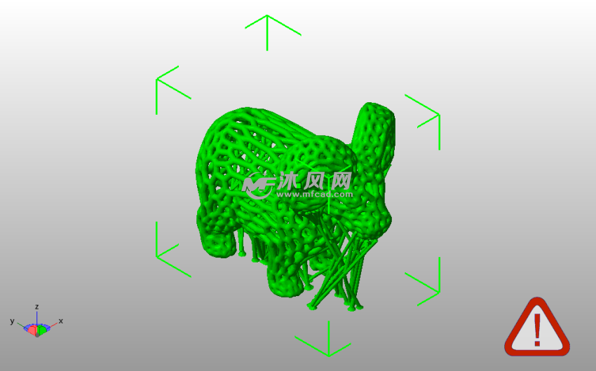 镂空绵羊3D模型斜视图