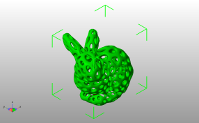 镂空兔模型斜视图