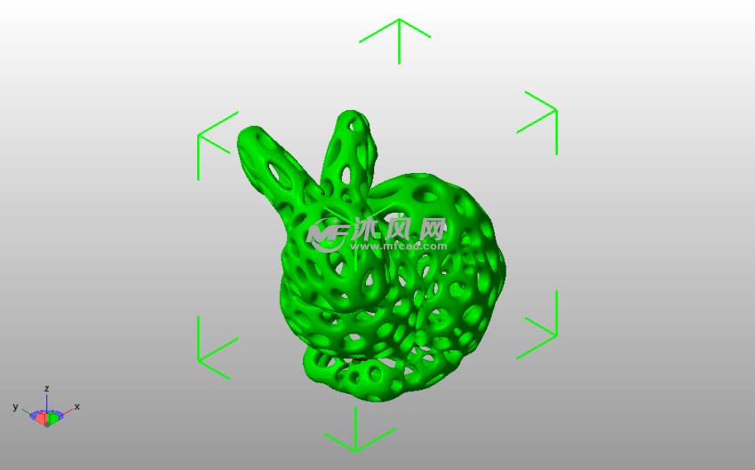 镂空兔模型斜视图