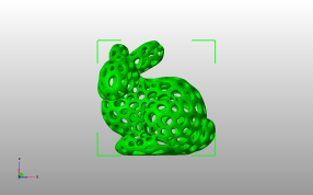 镂空兔模型侧视图