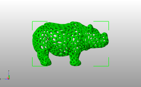 镂空犀牛模型侧视图