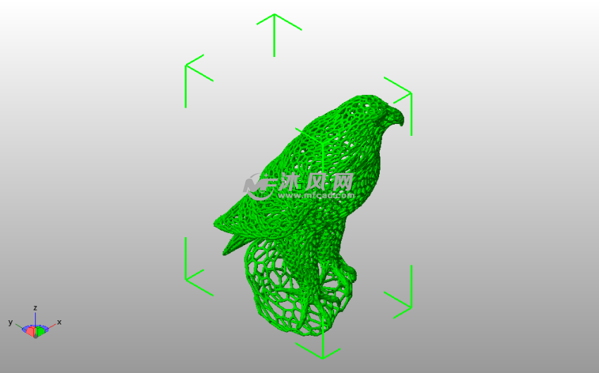 镂空鹰模型斜视图