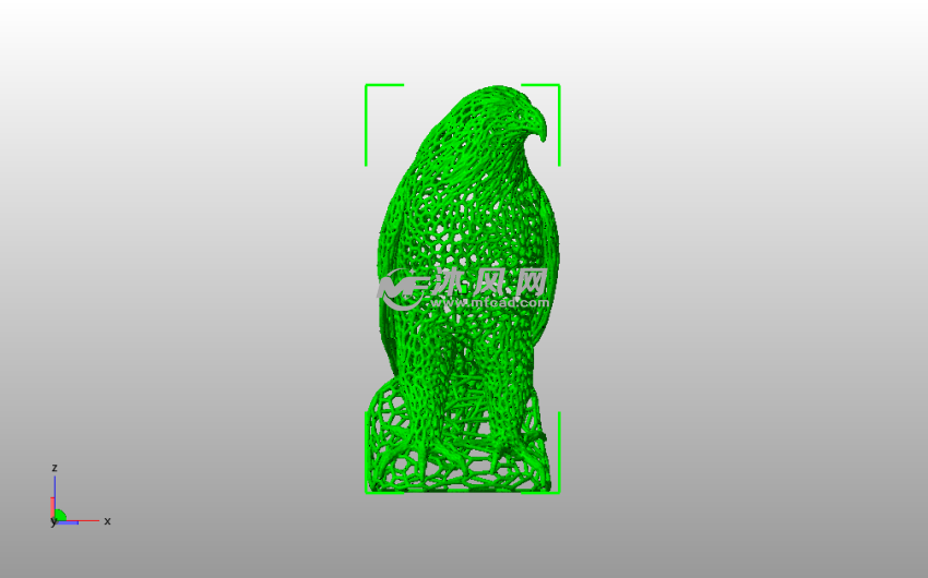 镂空鹰模型主视图