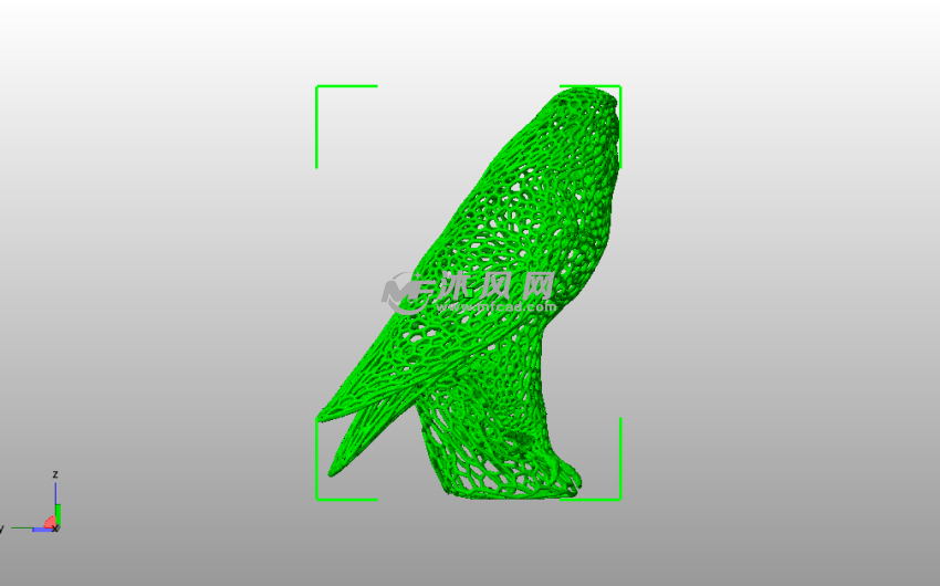 镂空鹰模型侧视图