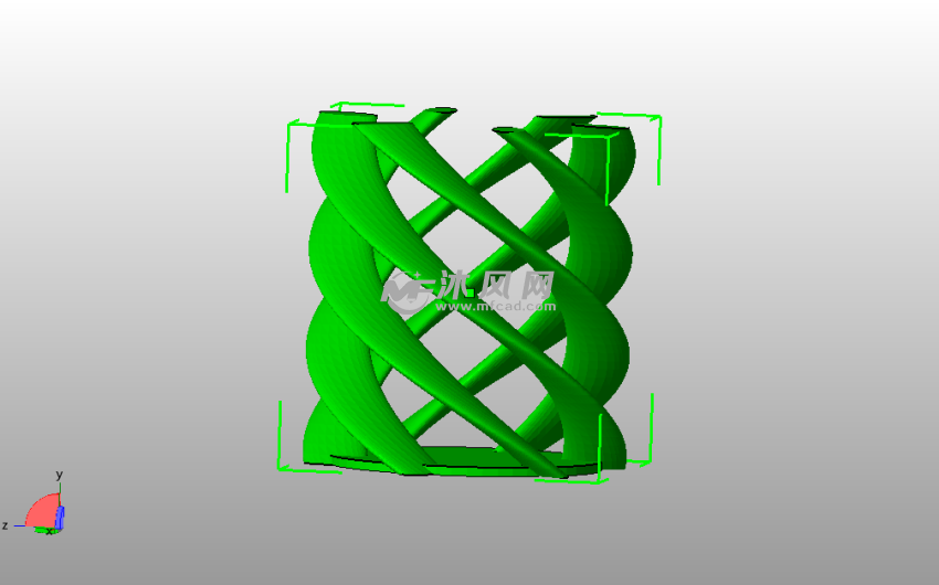 螺旋笔筒模型侧视图