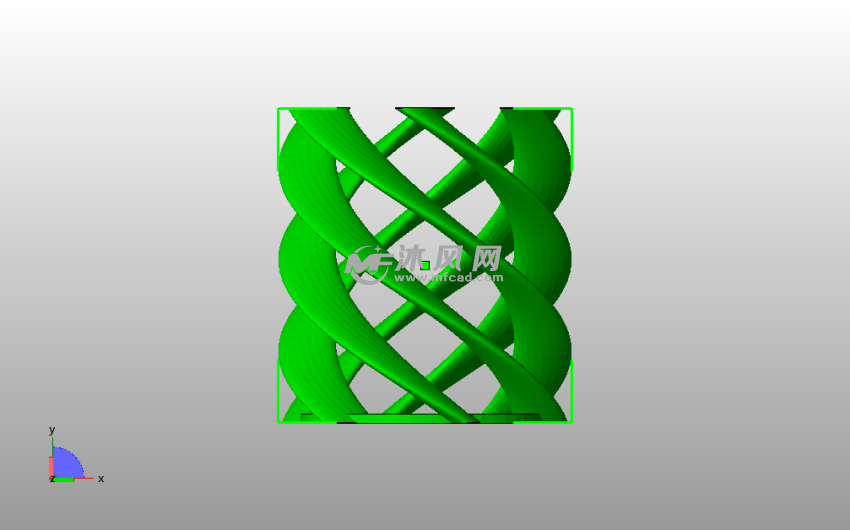 螺旋笔筒模型主视图