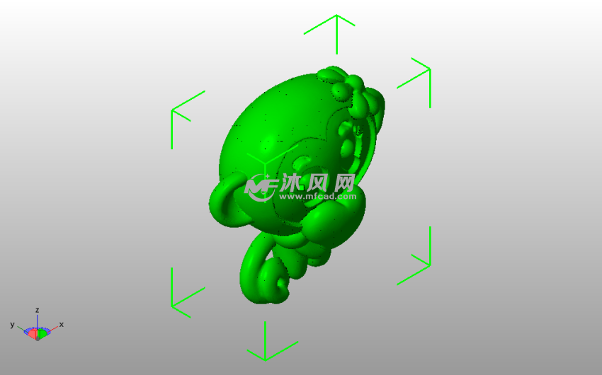 美女猴子模型斜视图