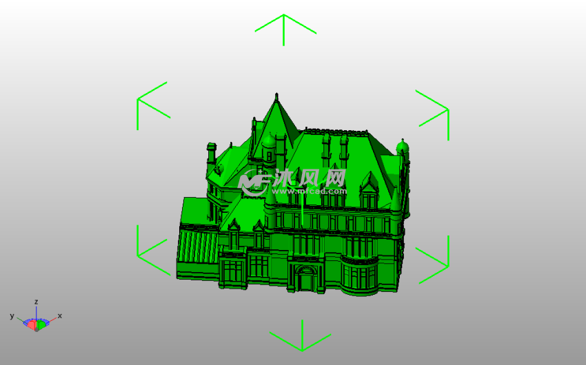 欧洲城堡模型斜视图