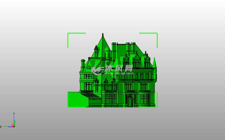 欧洲城堡模型主视图