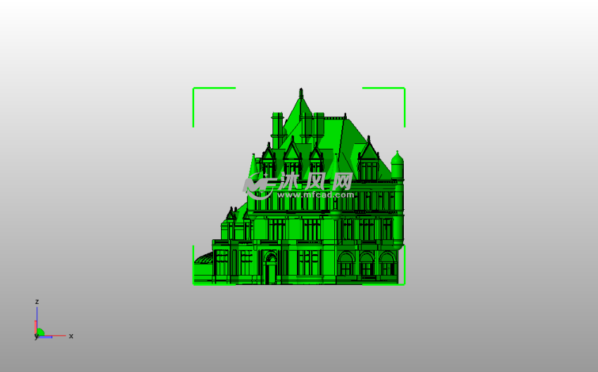 欧洲城堡模型侧视图