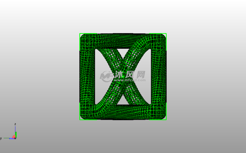 曲折立方模型侧视图