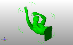 人形笔筒模型斜视图