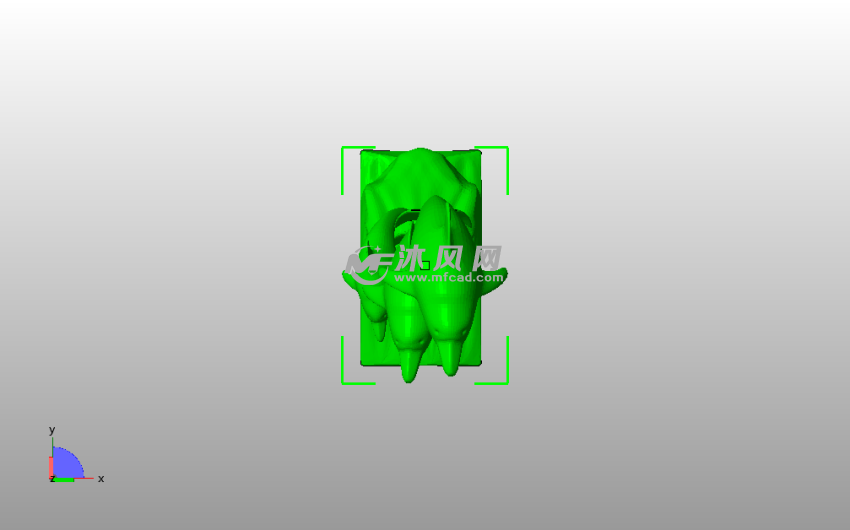 三只海豚模型俯视图