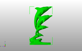 三只海豚模型侧视图