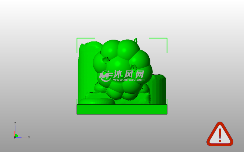 狮子孔雀笔筒主视图