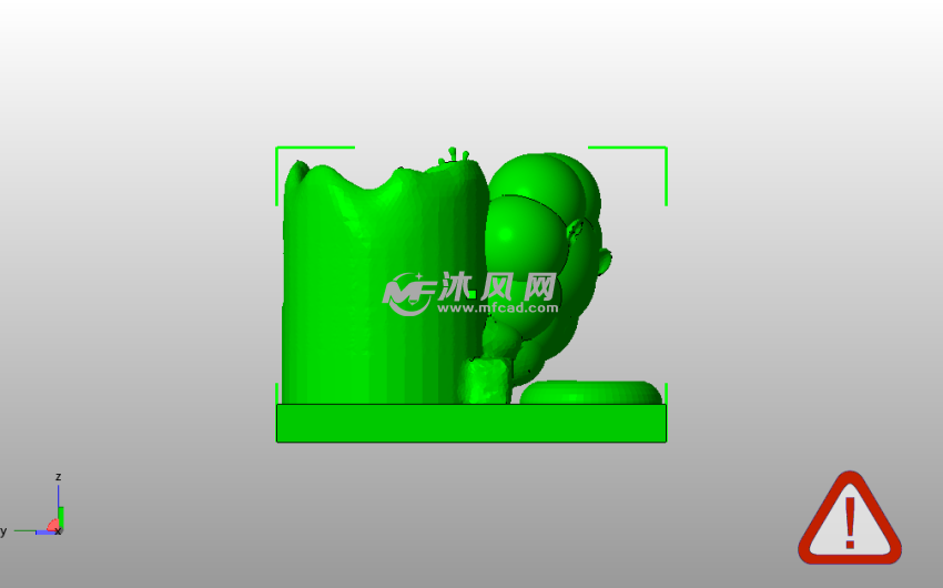 狮子孔雀笔筒侧视图