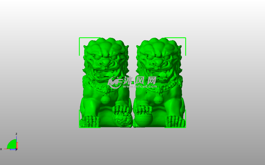 石狮子模型主视图