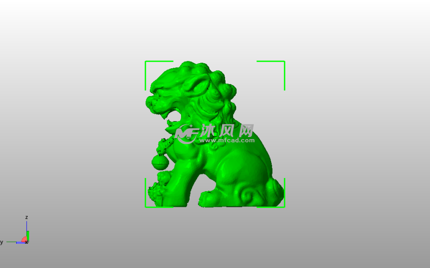 石狮子模型侧视图