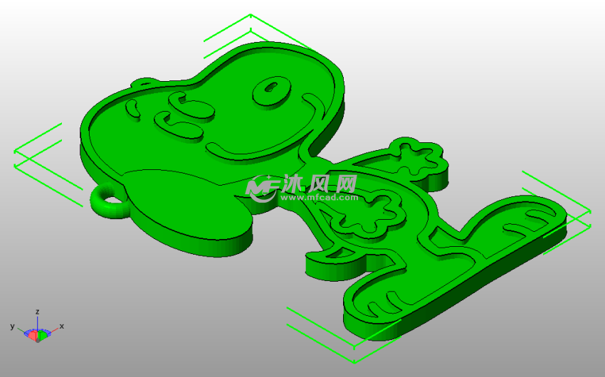 史努比钥匙链斜视图