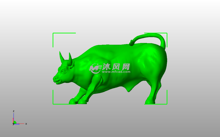 希腊公牛模型侧视图