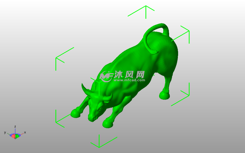 希腊公牛模型斜视图
