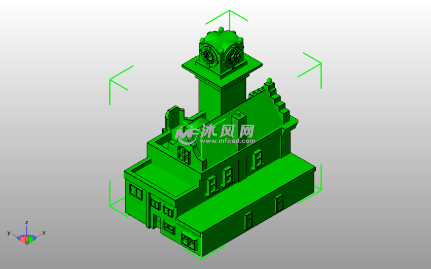 消防站模型斜视图