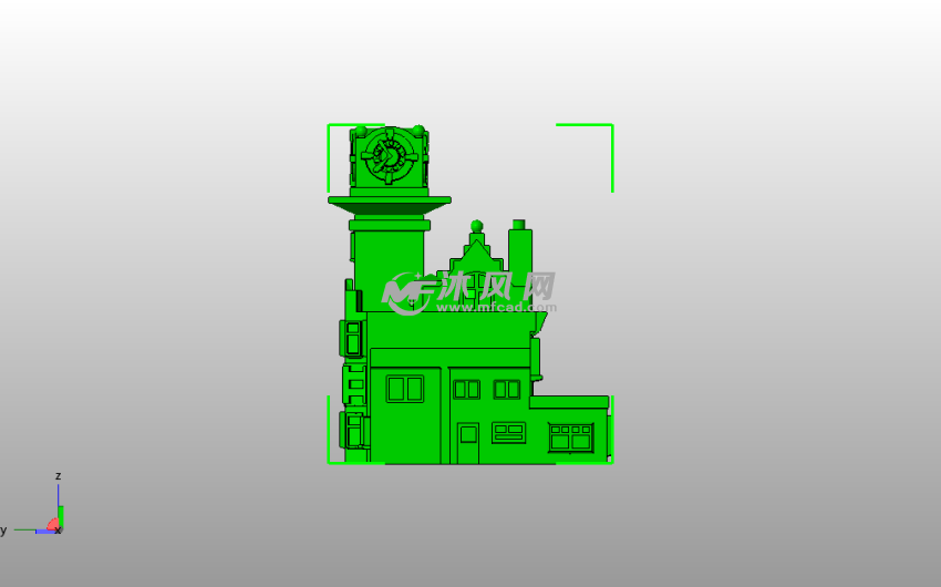 消防站模型侧视图