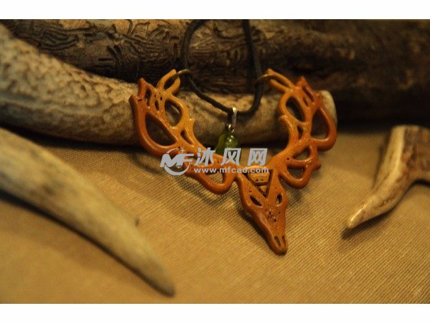 小鹿吊坠模型斜视图