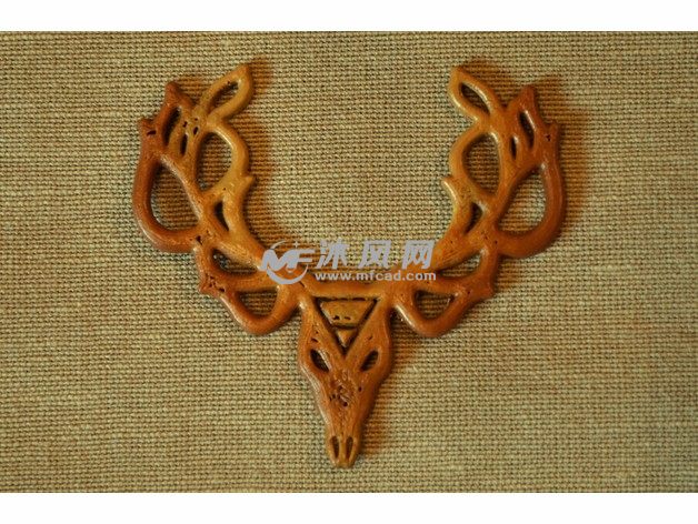 小鹿吊坠模型俯视图