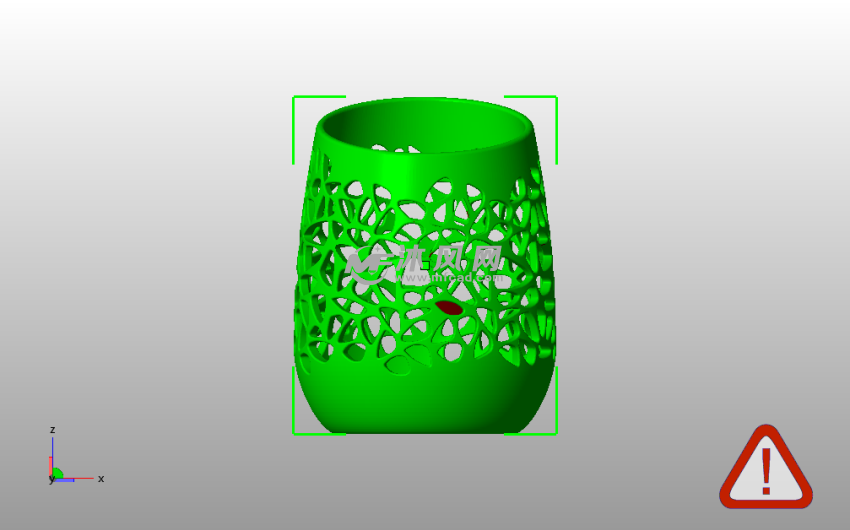 斜切镂空笔筒主视图