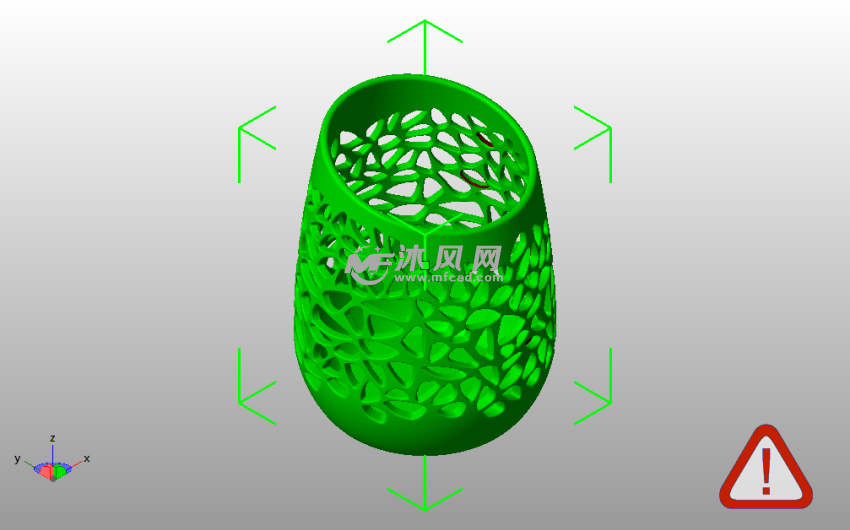 斜切镂空笔筒斜视图