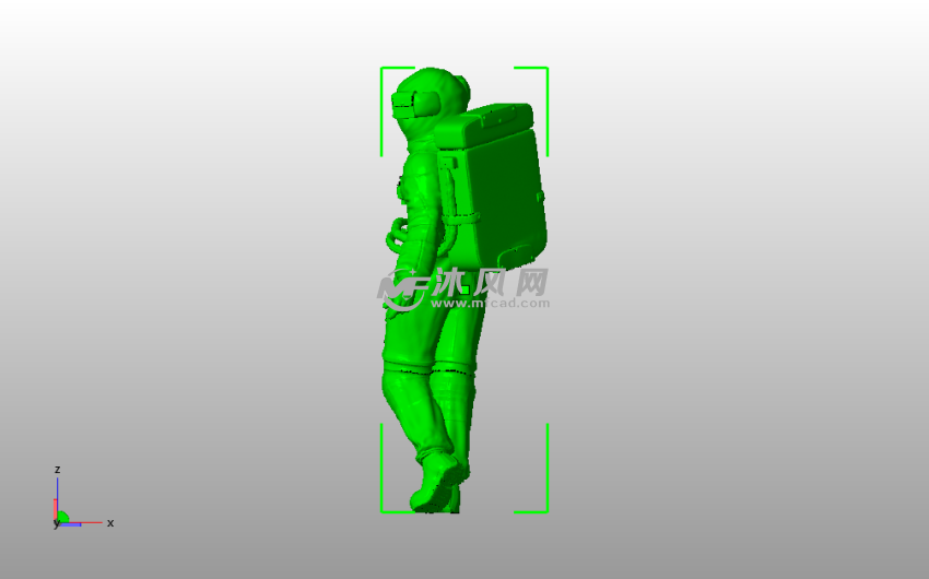 宇航员模型侧视图
