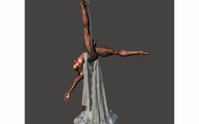 杂技舞者模型后视图