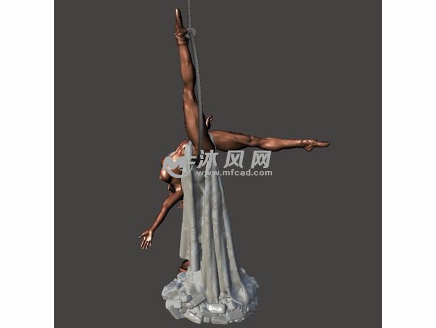 杂技舞者模型后视图