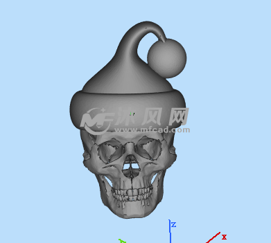 带圣诞帽的骷髅头