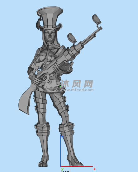 皮城女警模型正面图