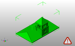 对称小房子顶斜视图
