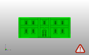 对称小房子墙主视图