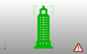  摩天大楼模型侧视图