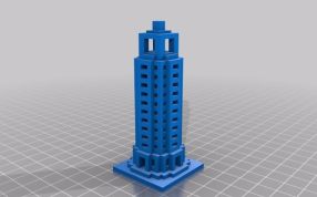  摩天大楼模型斜视图