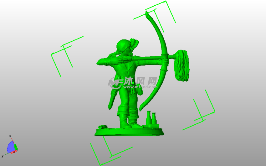 射箭的海盗侧视图