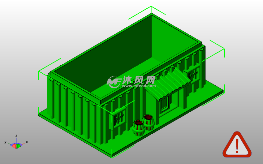 小木屋储蓄罐底斜视图