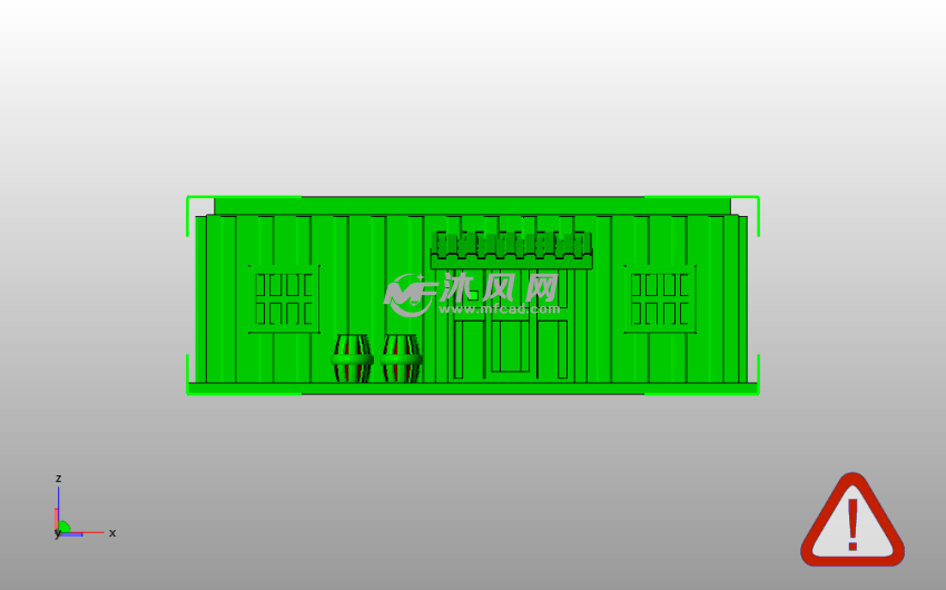 小木屋储蓄罐底主视图